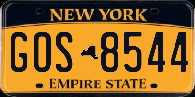 NY license plate GOS8544