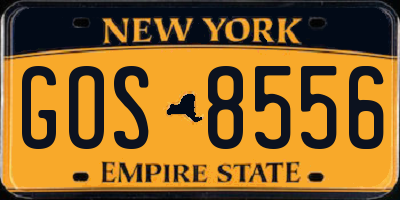 NY license plate GOS8556