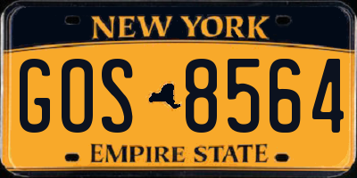 NY license plate GOS8564