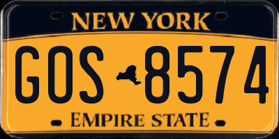 NY license plate GOS8574
