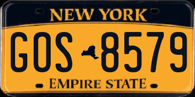 NY license plate GOS8579