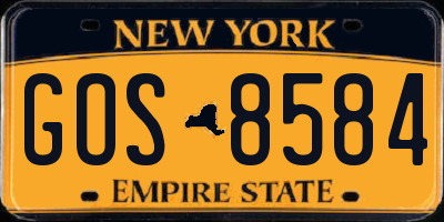NY license plate GOS8584