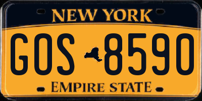 NY license plate GOS8590