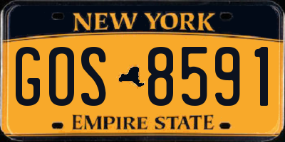 NY license plate GOS8591