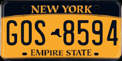 NY license plate GOS8594