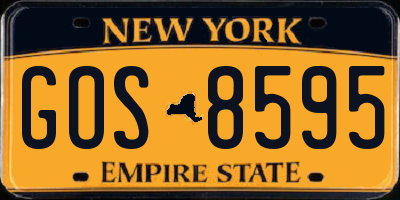 NY license plate GOS8595