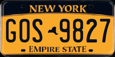 NY license plate GOS9827