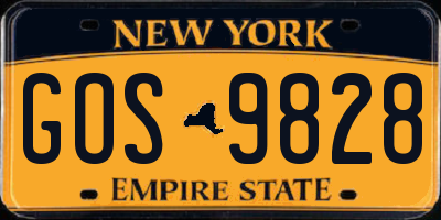 NY license plate GOS9828
