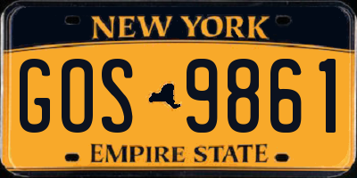 NY license plate GOS9861