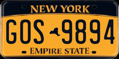 NY license plate GOS9894