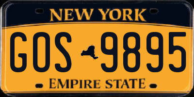 NY license plate GOS9895