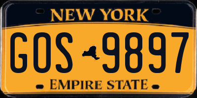 NY license plate GOS9897