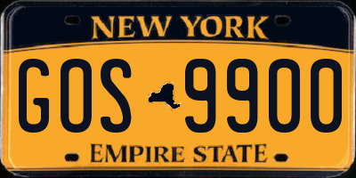NY license plate GOS9900