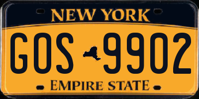 NY license plate GOS9902