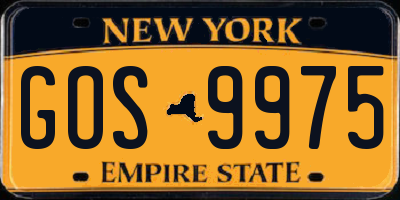 NY license plate GOS9975