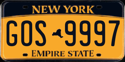 NY license plate GOS9997