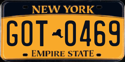 NY license plate GOT0469