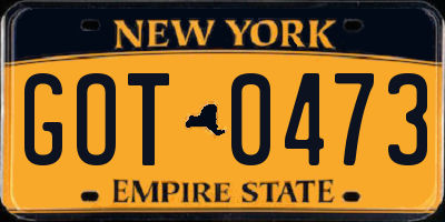 NY license plate GOT0473
