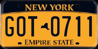 NY license plate GOT0711