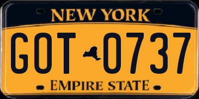 NY license plate GOT0737