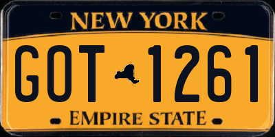 NY license plate GOT1261