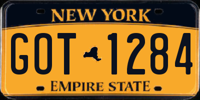 NY license plate GOT1284