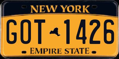 NY license plate GOT1426