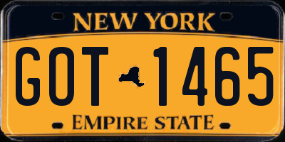 NY license plate GOT1465