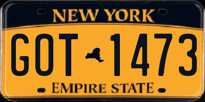 NY license plate GOT1473