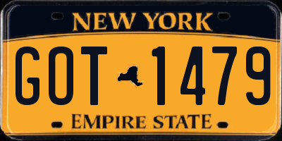 NY license plate GOT1479