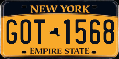 NY license plate GOT1568