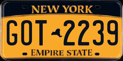 NY license plate GOT2239