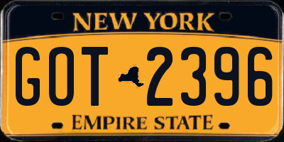 NY license plate GOT2396
