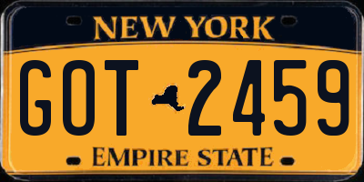 NY license plate GOT2459