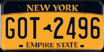 NY license plate GOT2496