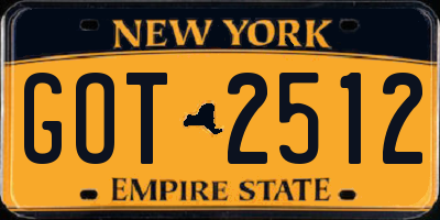 NY license plate GOT2512