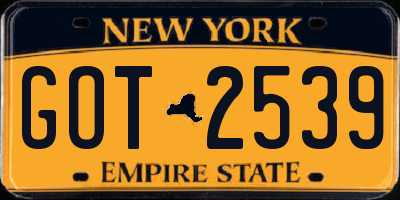 NY license plate GOT2539