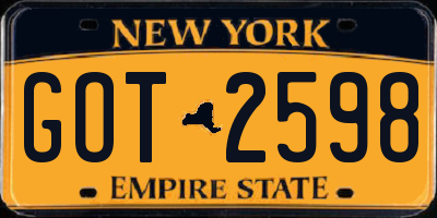 NY license plate GOT2598