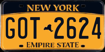 NY license plate GOT2624