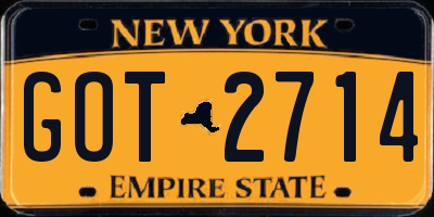 NY license plate GOT2714