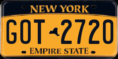 NY license plate GOT2720
