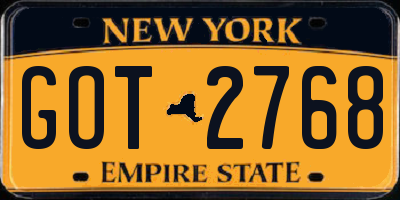 NY license plate GOT2768
