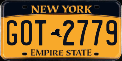 NY license plate GOT2779