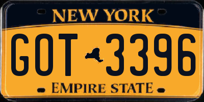 NY license plate GOT3396