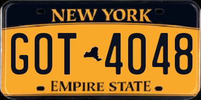 NY license plate GOT4048