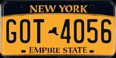 NY license plate GOT4056