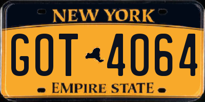 NY license plate GOT4064