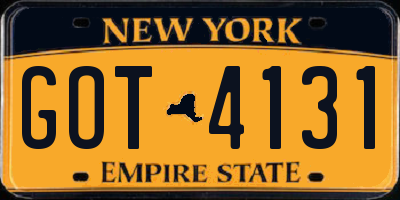NY license plate GOT4131