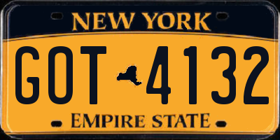 NY license plate GOT4132