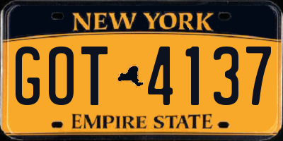 NY license plate GOT4137